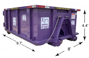 purple dumpster